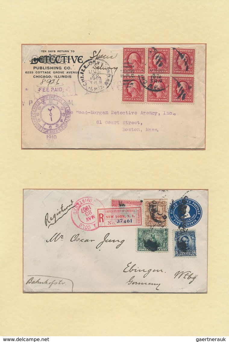 24388 Vereinigte Staaten von Amerika: 1900/1935, collection of apprx. 110 covers/cards on written up album