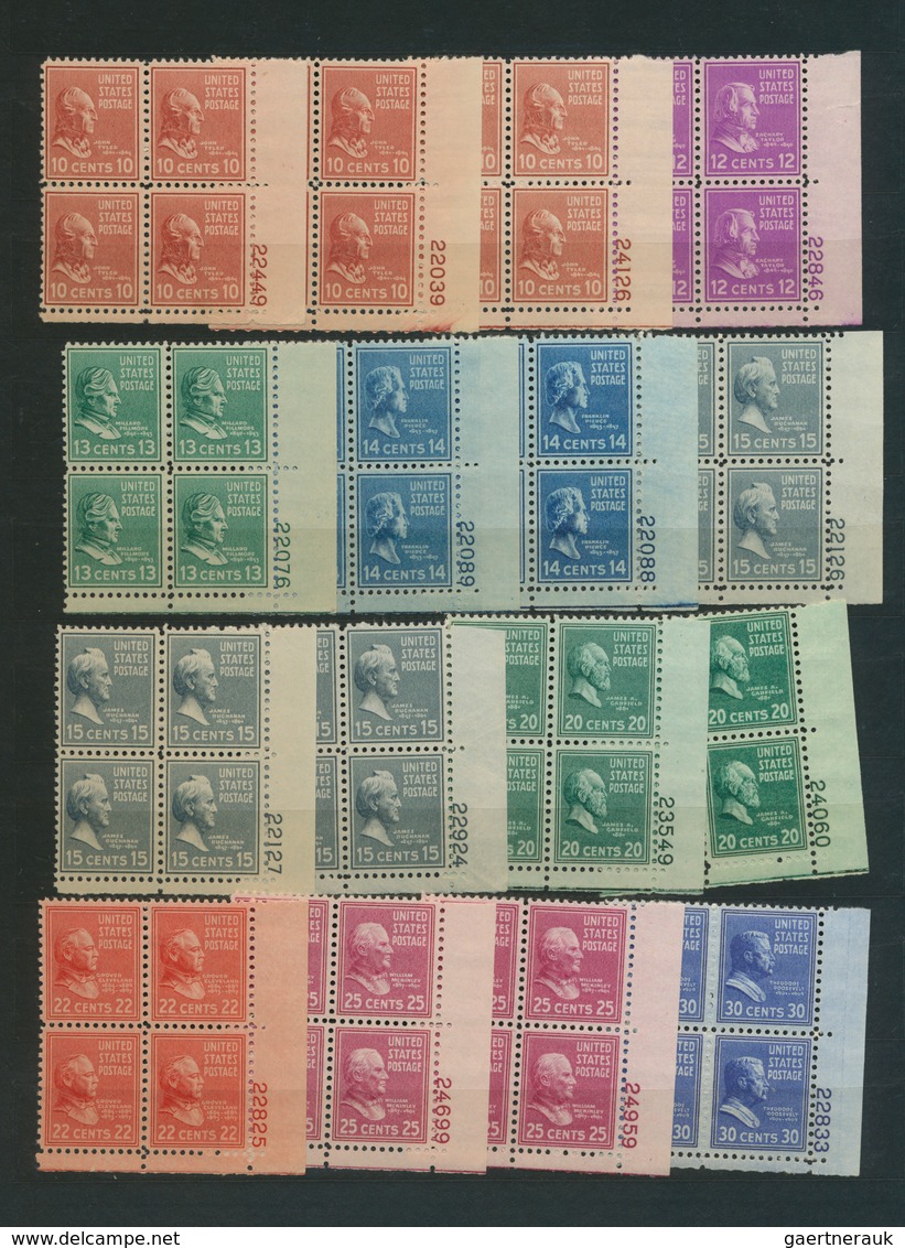 24404 Vereinigte Staaten Von Amerika: 1938/1960 (ca.), U/m Assortment Of Apprx. 850 Stamps 1938-1954 Defin - Autres & Non Classés