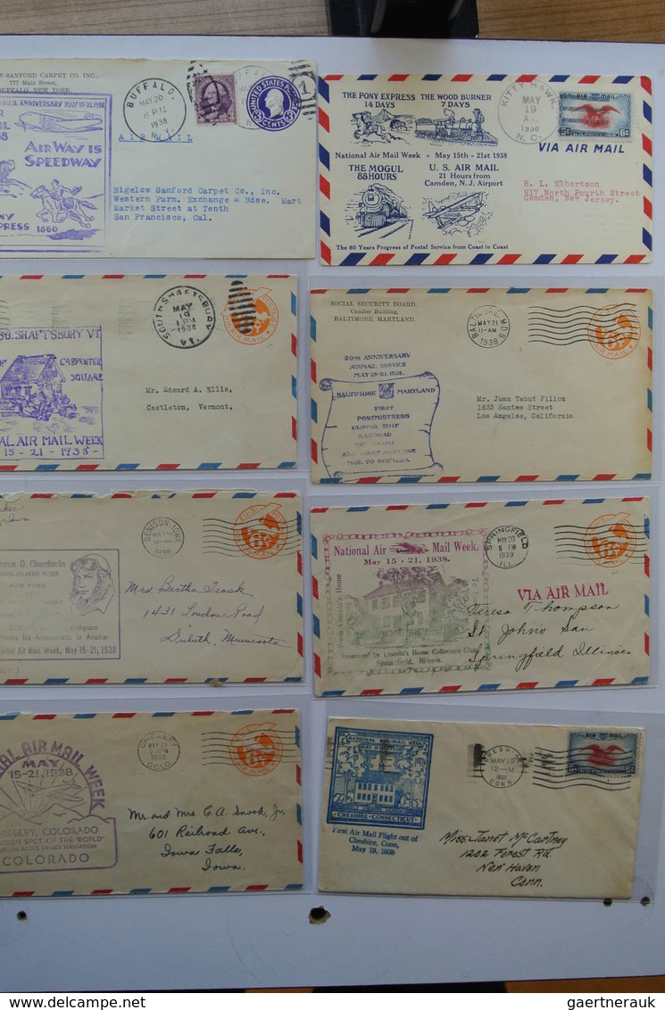 24405 Vereinigte Staaten Von Amerika: 1938. Box With Ca. 700 Mostly Illustrated Airmail Covers From USA 19 - Autres & Non Classés