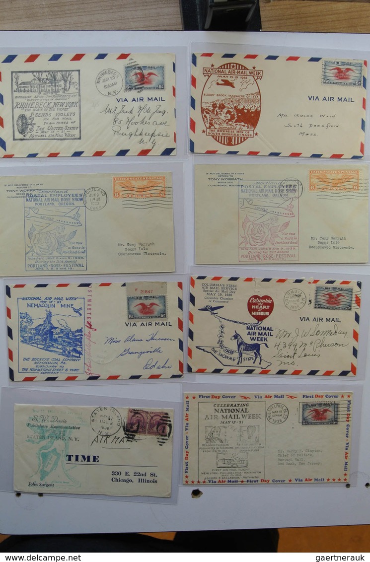 24405 Vereinigte Staaten Von Amerika: 1938. Box With Ca. 700 Mostly Illustrated Airmail Covers From USA 19 - Autres & Non Classés