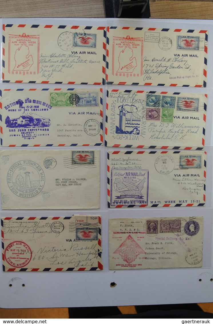 24405 Vereinigte Staaten von Amerika: 1938. Box with ca. 700 mostly illustrated airmail covers from USA 19