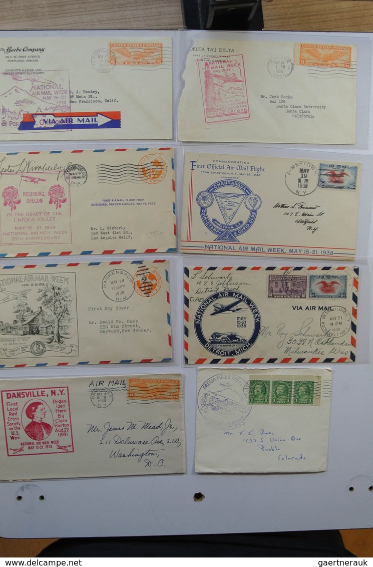 24405 Vereinigte Staaten von Amerika: 1938. Box with ca. 700 mostly illustrated airmail covers from USA 19