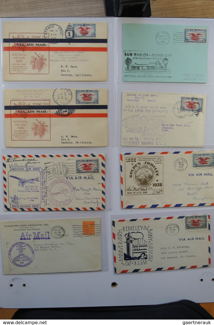 24405 Vereinigte Staaten von Amerika: 1938. Box with ca. 700 mostly illustrated airmail covers from USA 19