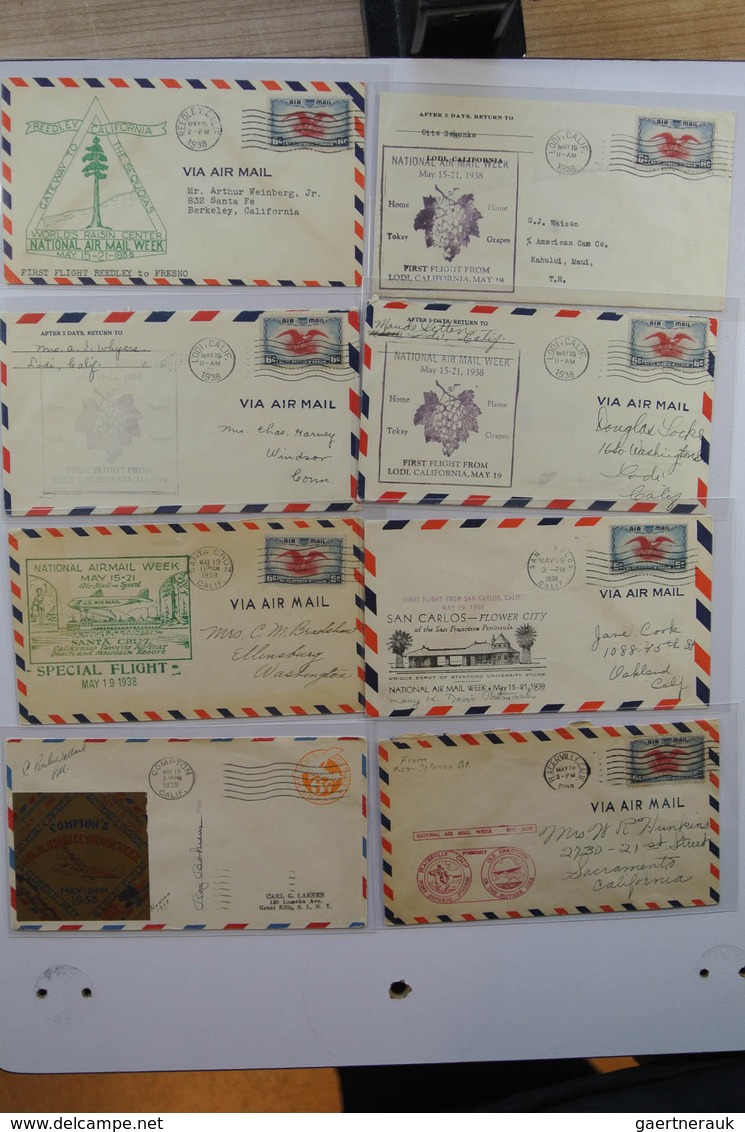 24405 Vereinigte Staaten von Amerika: 1938. Box with ca. 700 mostly illustrated airmail covers from USA 19