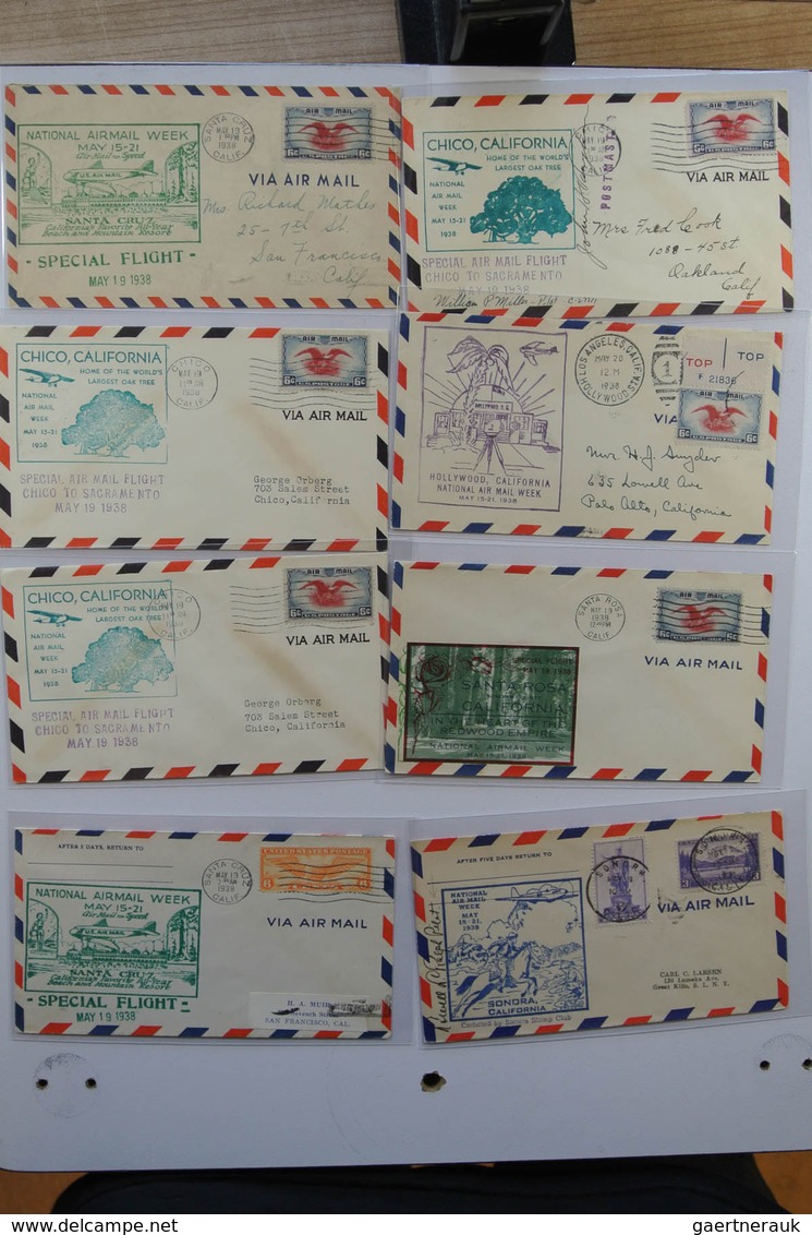 24405 Vereinigte Staaten von Amerika: 1938. Box with ca. 700 mostly illustrated airmail covers from USA 19