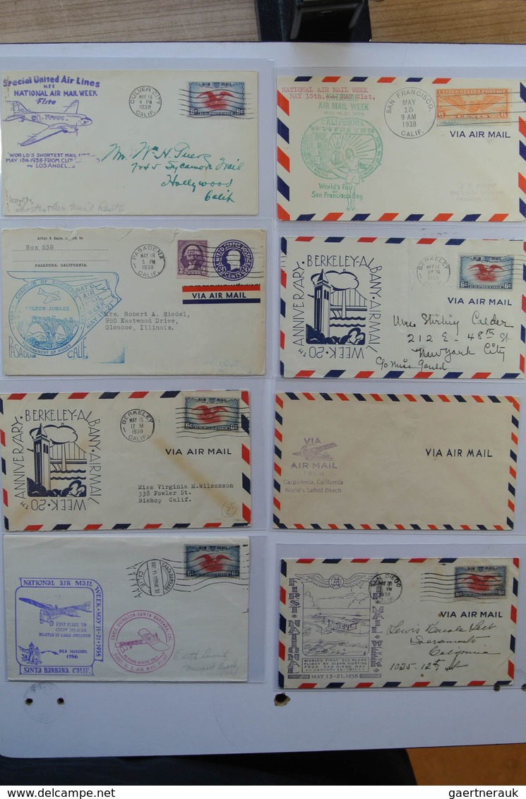 24405 Vereinigte Staaten von Amerika: 1938. Box with ca. 700 mostly illustrated airmail covers from USA 19