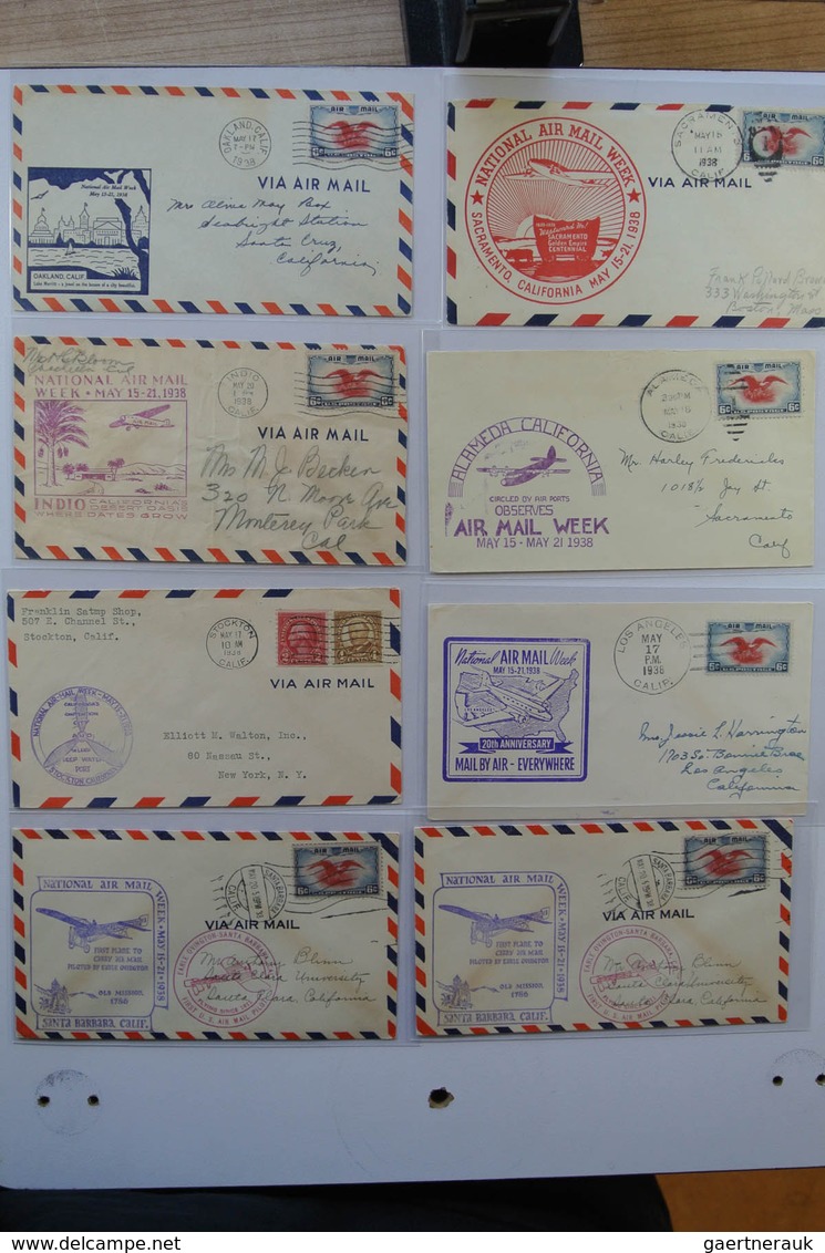 24405 Vereinigte Staaten von Amerika: 1938. Box with ca. 700 mostly illustrated airmail covers from USA 19