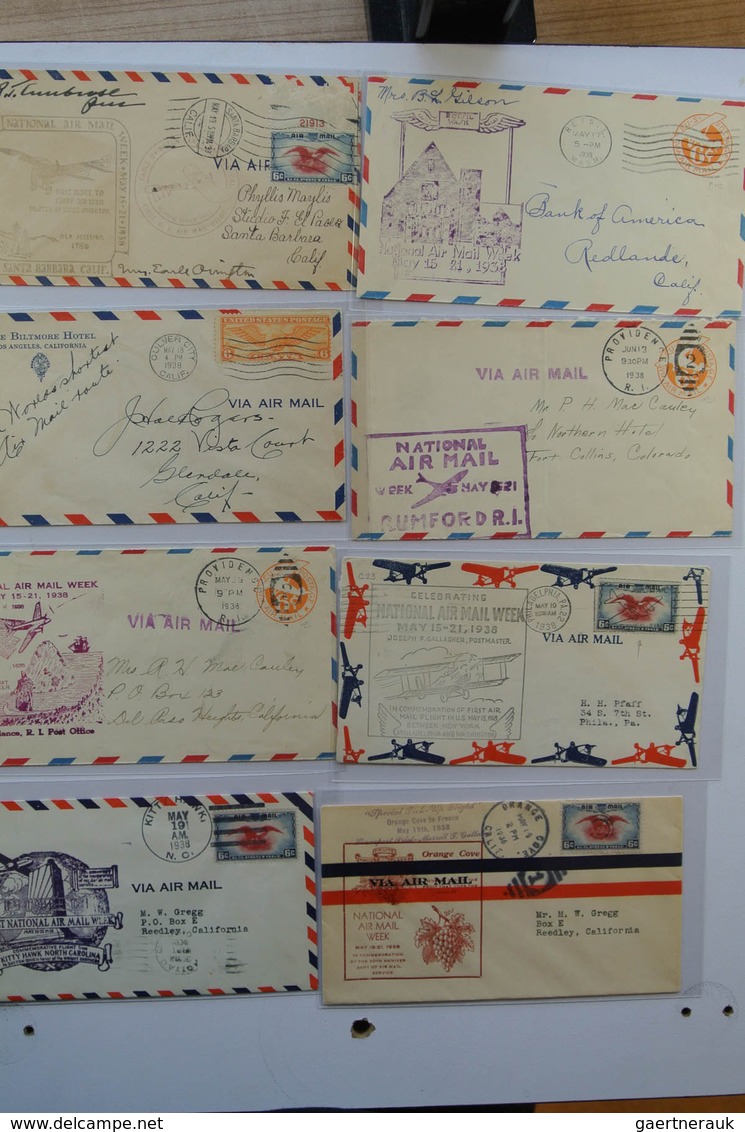 24405 Vereinigte Staaten von Amerika: 1938. Box with ca. 700 mostly illustrated airmail covers from USA 19