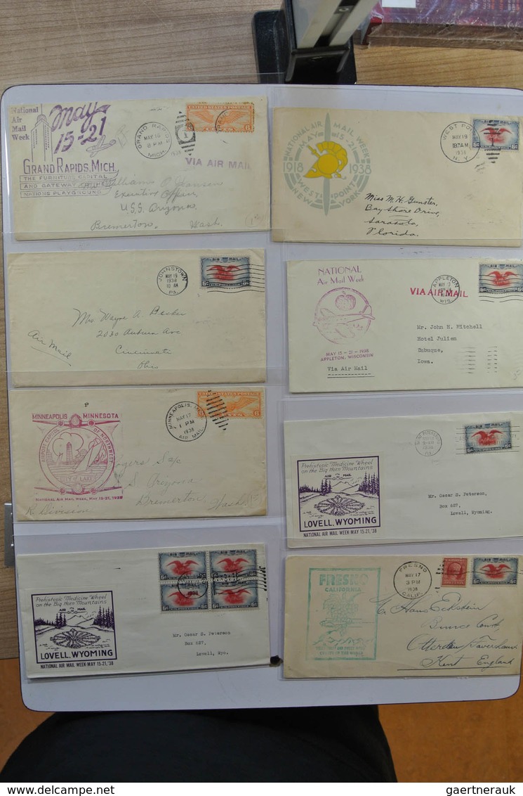 24405 Vereinigte Staaten von Amerika: 1938. Box with ca. 700 mostly illustrated airmail covers from USA 19