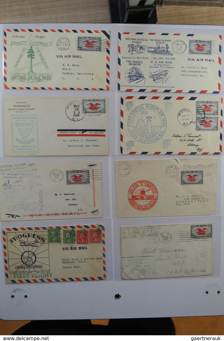 24405 Vereinigte Staaten von Amerika: 1938. Box with ca. 700 mostly illustrated airmail covers from USA 19