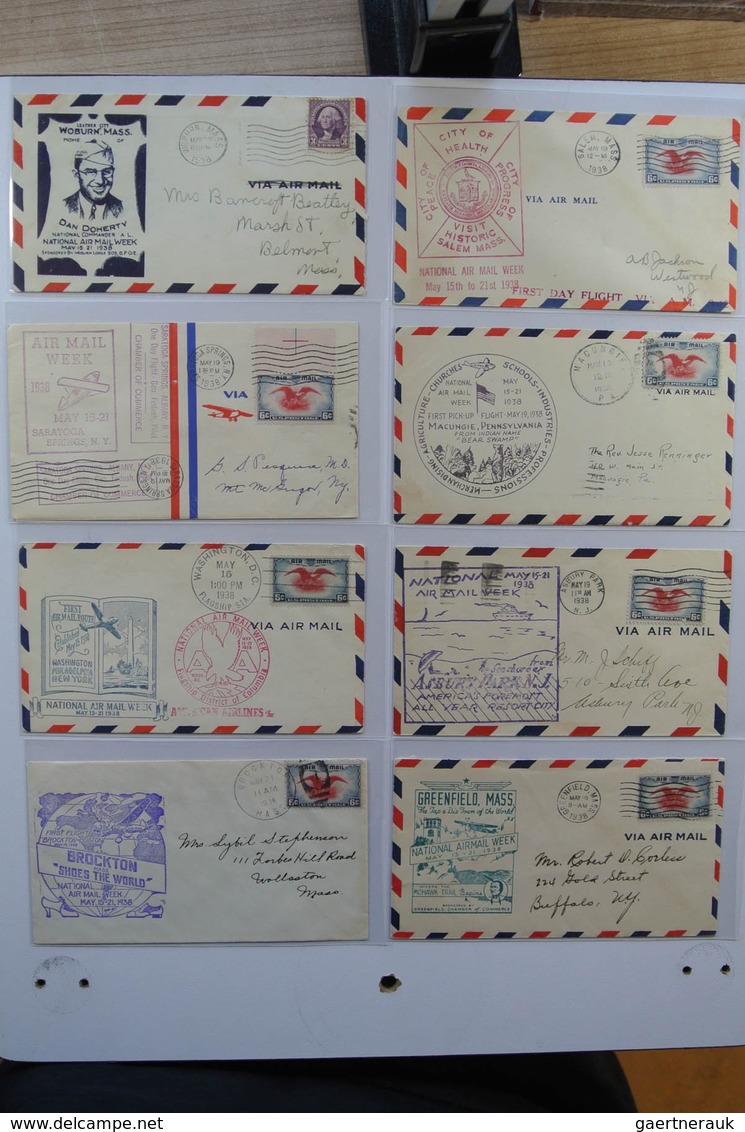 24405 Vereinigte Staaten von Amerika: 1938. Box with ca. 700 mostly illustrated airmail covers from USA 19