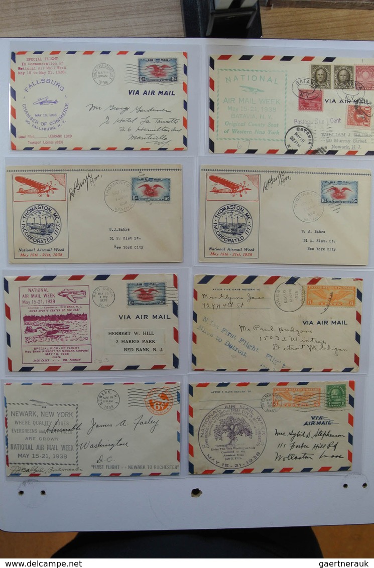 24405 Vereinigte Staaten von Amerika: 1938. Box with ca. 700 mostly illustrated airmail covers from USA 19