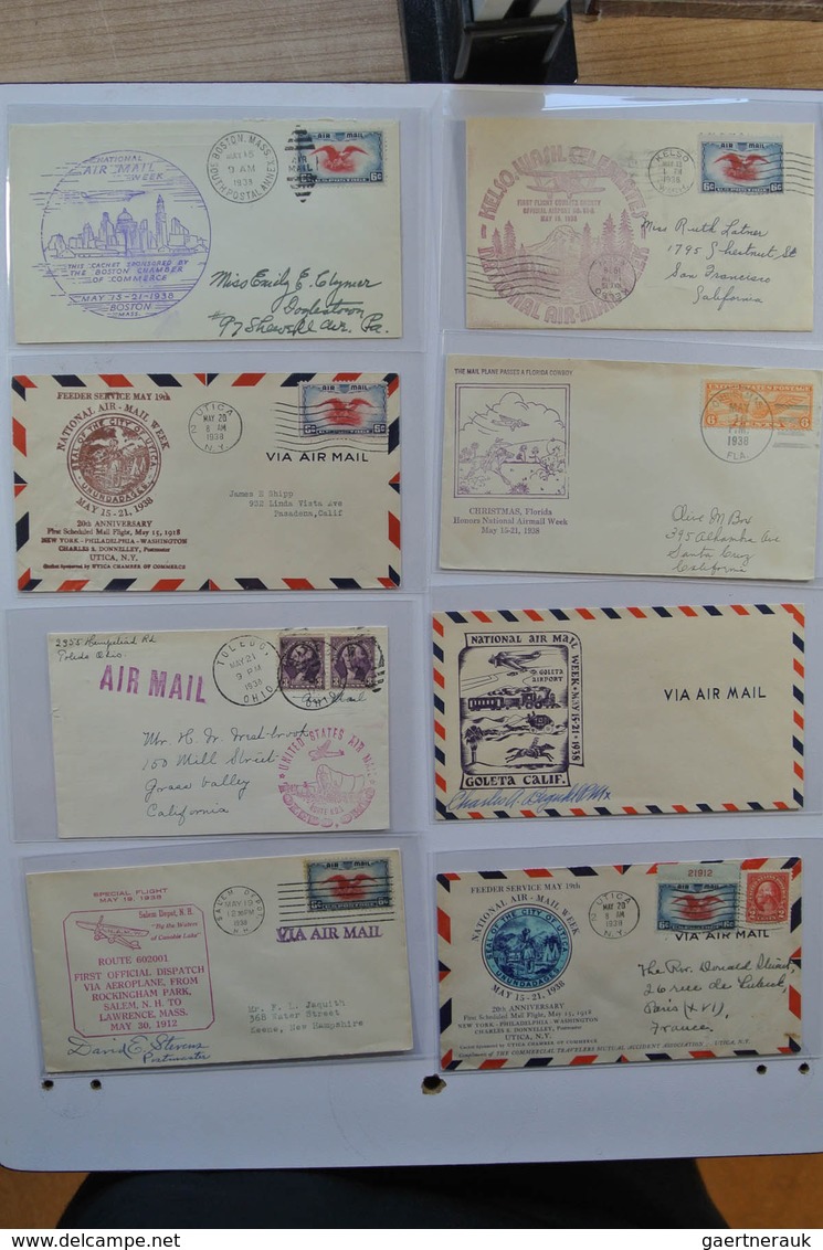 24405 Vereinigte Staaten von Amerika: 1938. Box with ca. 700 mostly illustrated airmail covers from USA 19