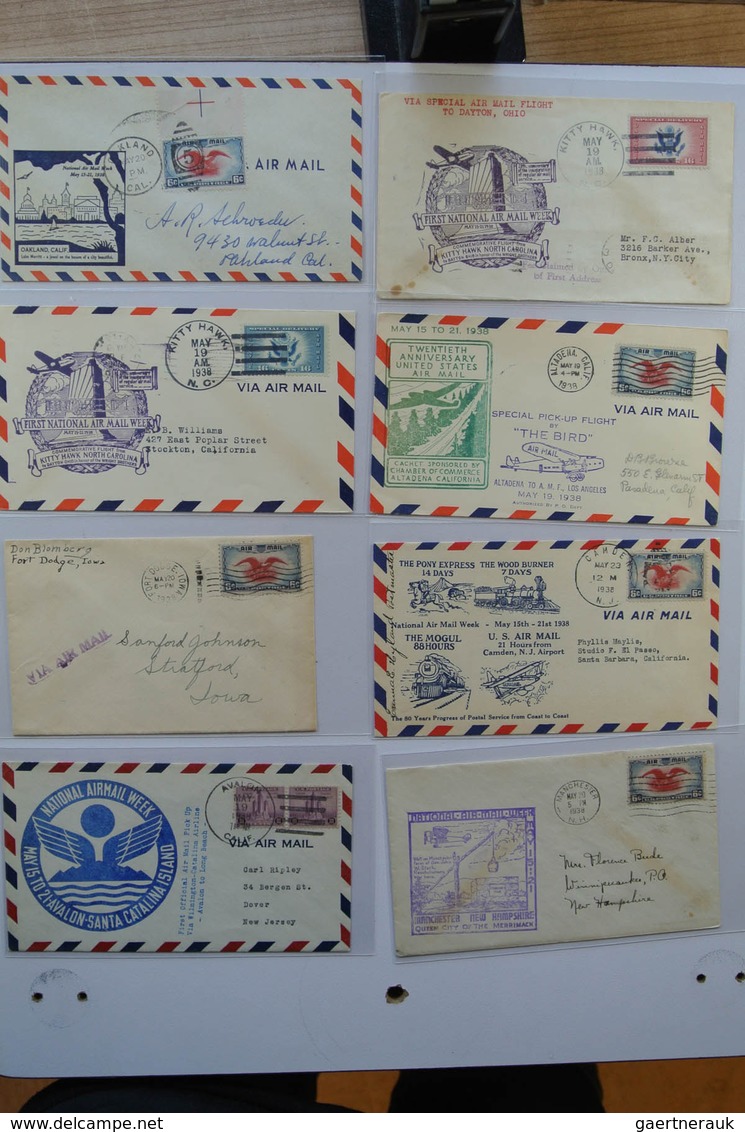 24405 Vereinigte Staaten von Amerika: 1938. Box with ca. 700 mostly illustrated airmail covers from USA 19