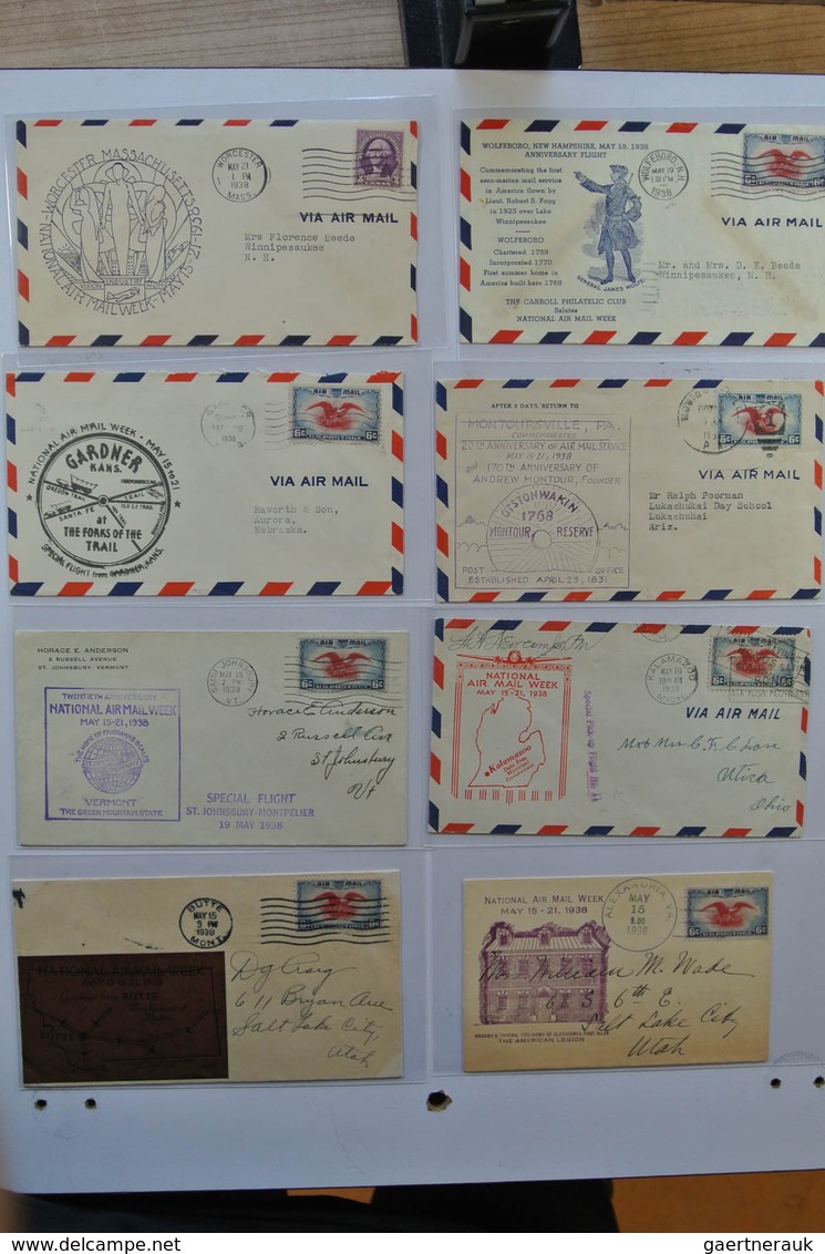 24405 Vereinigte Staaten von Amerika: 1938. Box with ca. 700 mostly illustrated airmail covers from USA 19