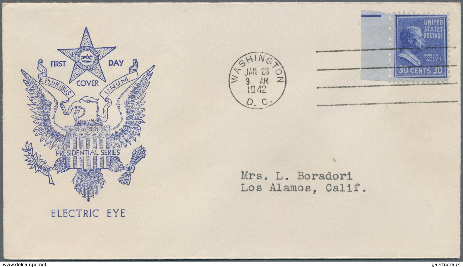 24406 Vereinigte Staaten von Amerika: 1941/1942: 116 good FDC, many Plate Blocks, all FDC are with Borders