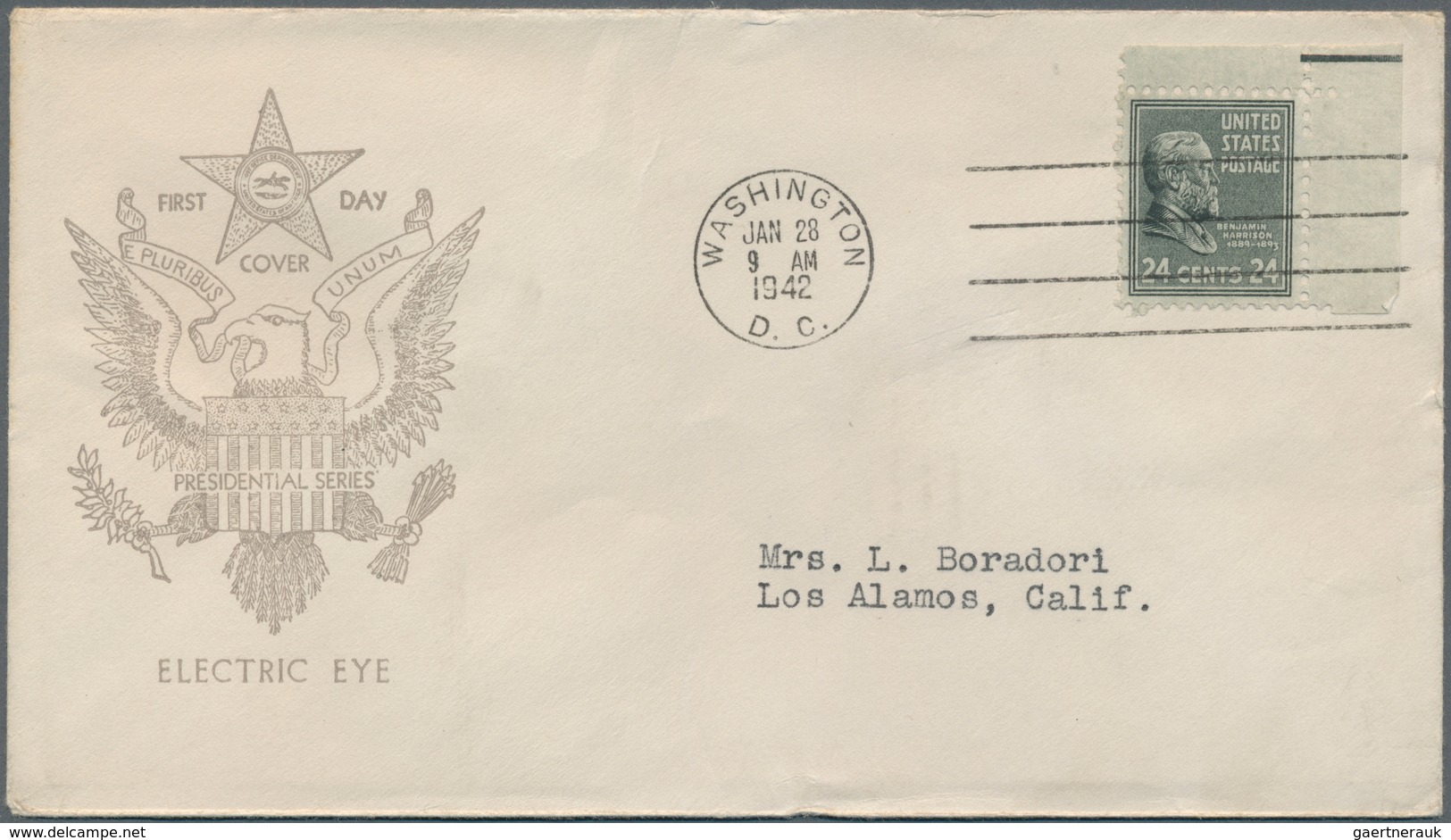 24406 Vereinigte Staaten von Amerika: 1941/1942: 116 good FDC, many Plate Blocks, all FDC are with Borders