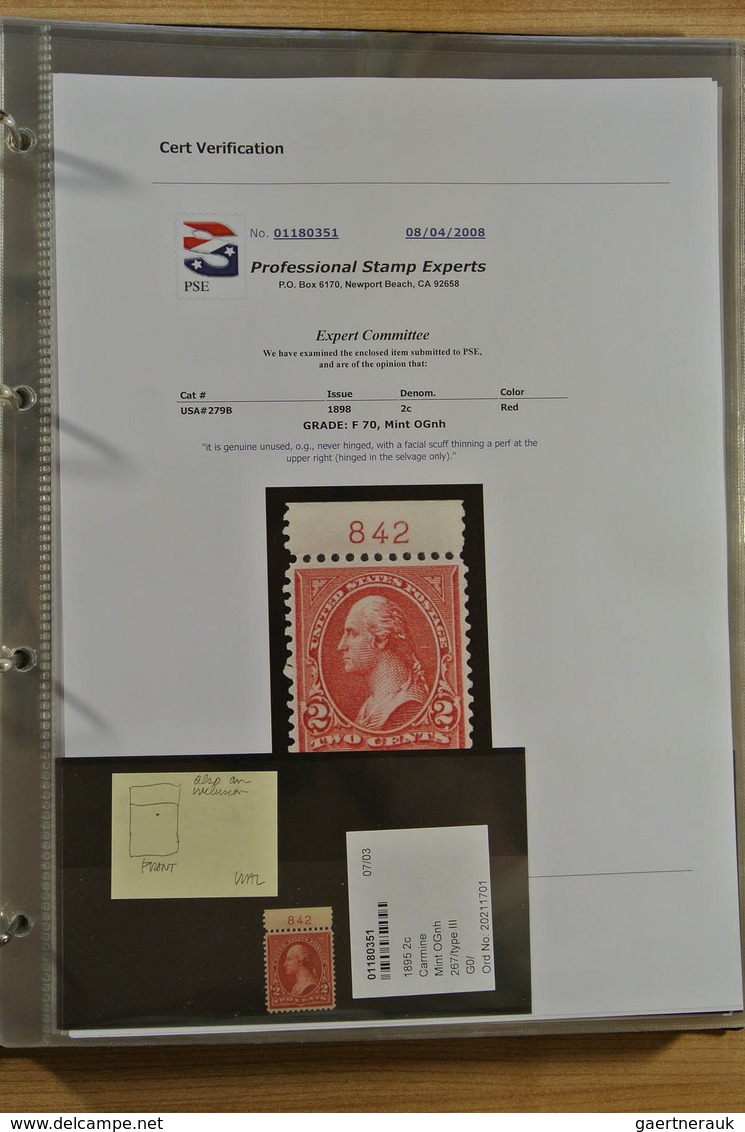 24412 Vereinigte Staaten von Amerika: Album with PSE graded, MNH, mint hinged and used classic stamps of U