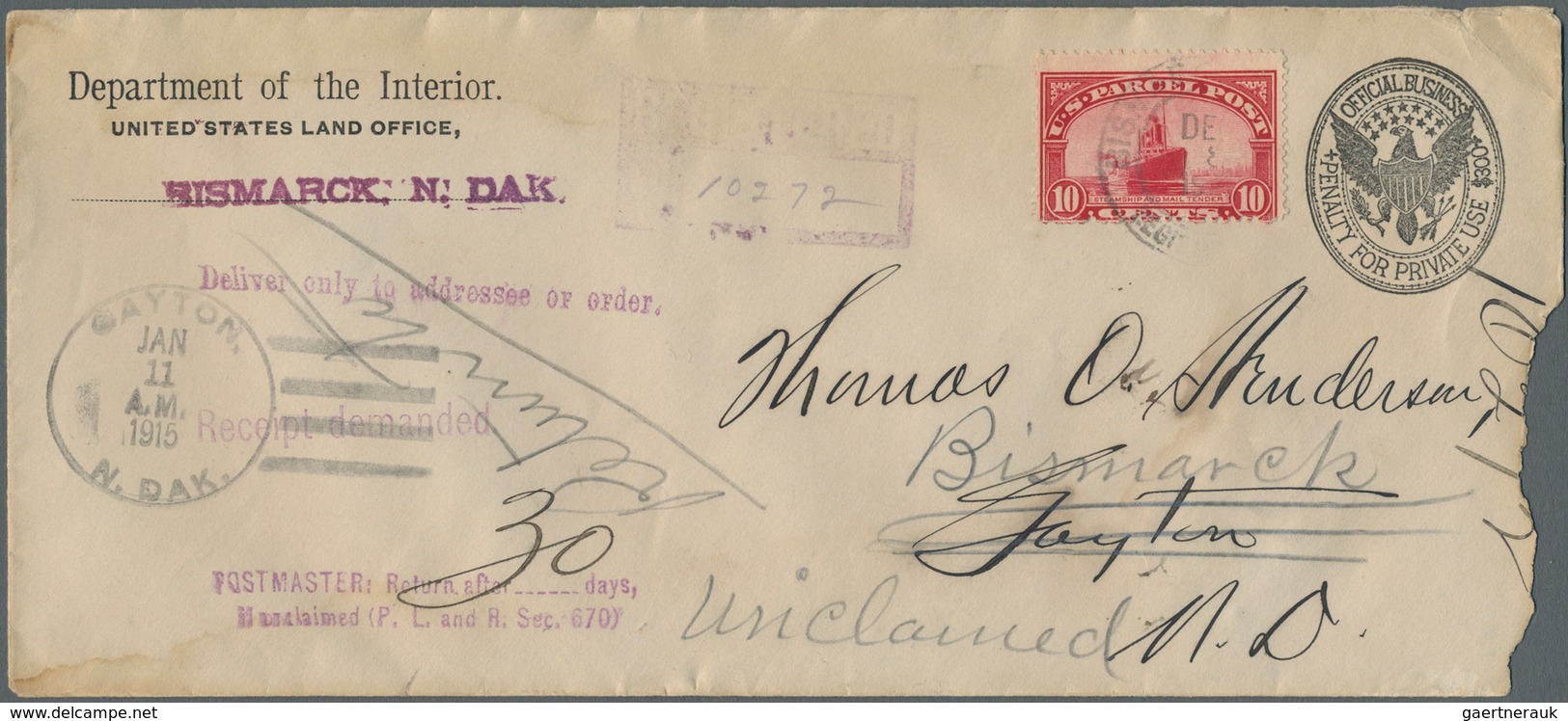 24414 Vereinigte Staaten Von Amerika - Paketmarken: 1913-14, 25 Covers / Cards With Parcel Post Stamps Up - Colis