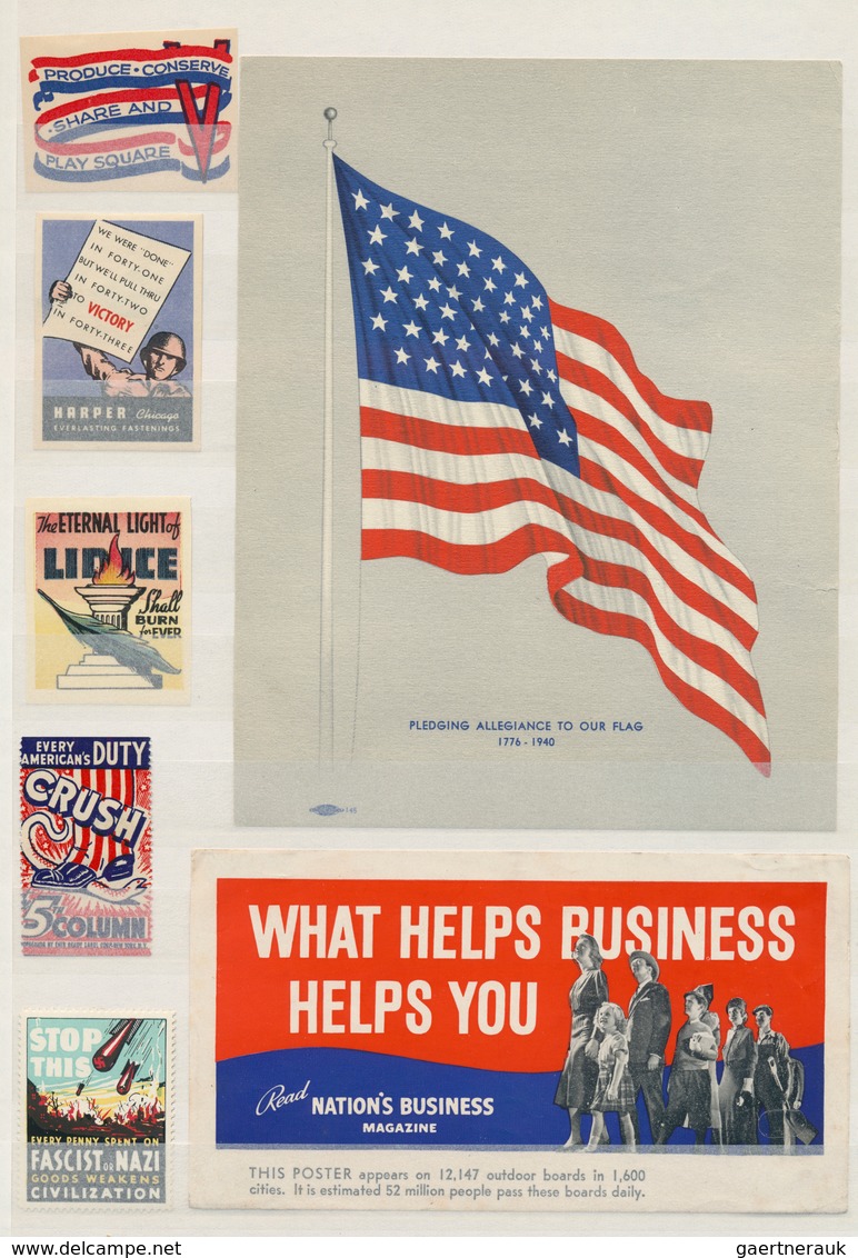 24430 Vereinigte Staaten Von Amerika - Besonderheiten: 1940s, WWII PATRIOTIC PROPAGANDA LABELS, Collection - Autres & Non Classés