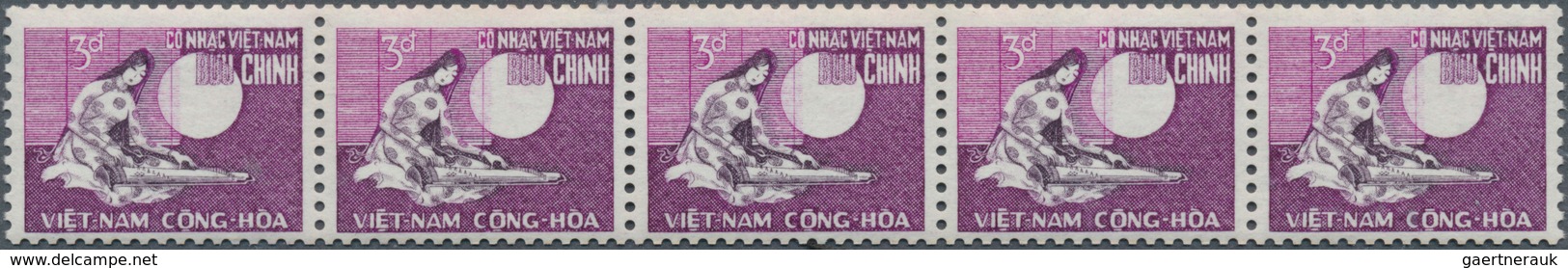 24453 Vietnam-Süd (1951-1975): 1967, First TPO In Vietnam 3d. Violet Showing A Young Woman Playing Zither - Vietnam