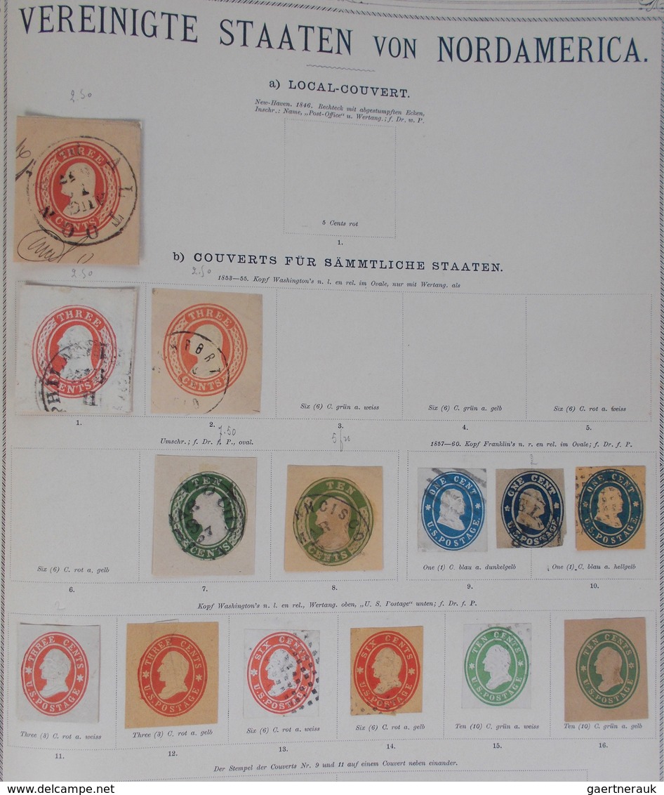 24469 Alle Welt: 1840/1890, Comprehensive All World Collection Of Postal Stationeries And Cut Squares, Hou - Collections (sans Albums)