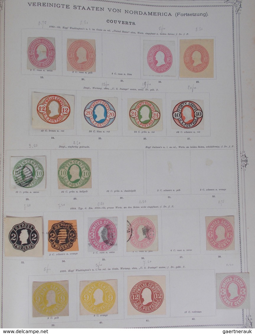 24469 Alle Welt: 1840/1890, Comprehensive All World Collection Of Postal Stationeries And Cut Squares, Hou - Collections (sans Albums)