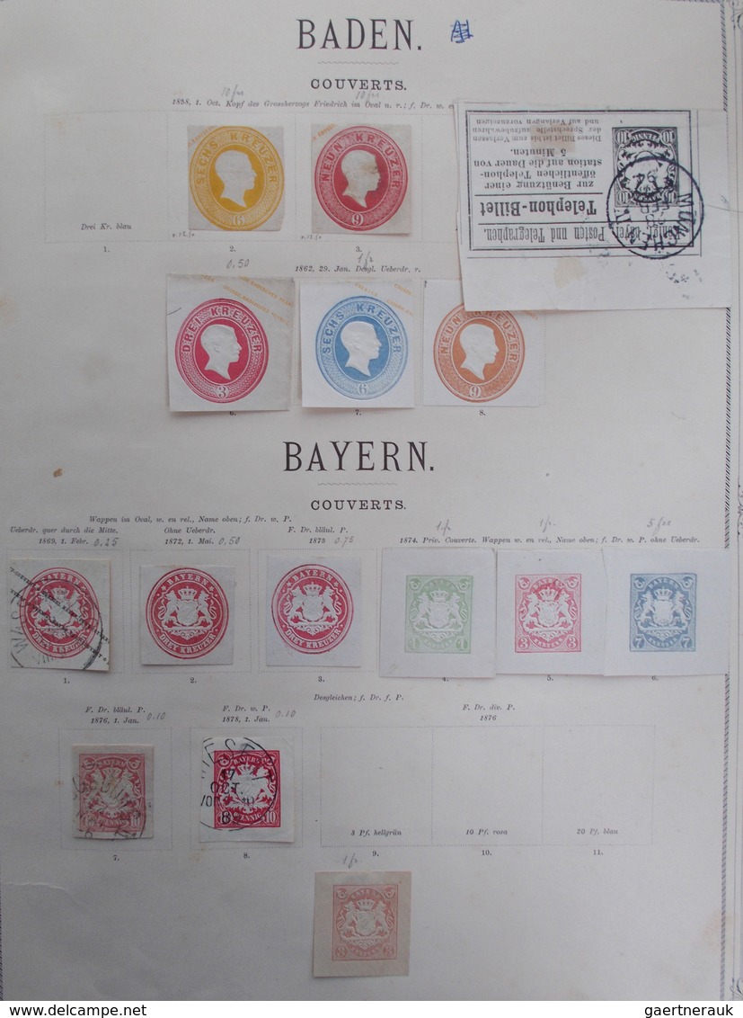 24469 Alle Welt: 1840/1890, comprehensive all world collection of postal stationeries and cut squares, hou