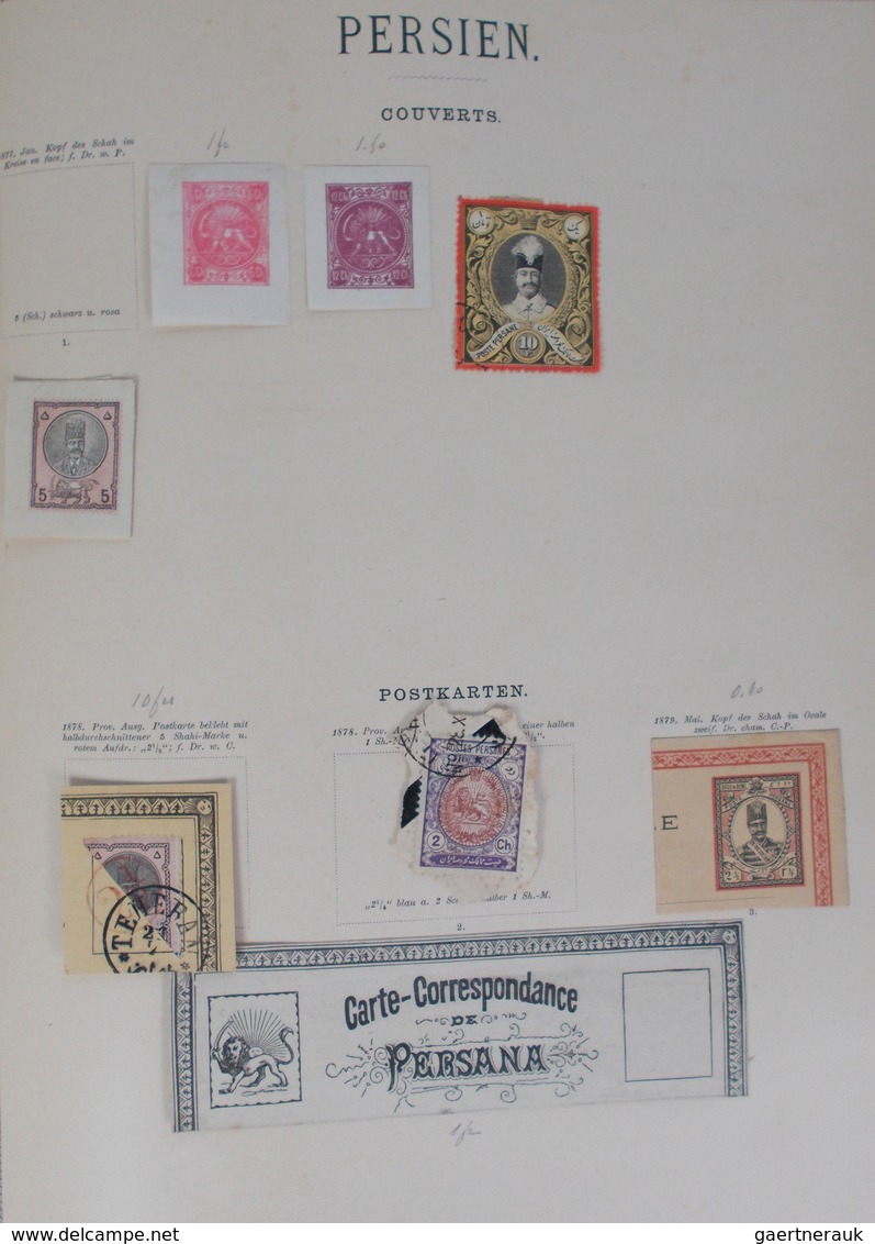 24469 Alle Welt: 1840/1890, comprehensive all world collection of postal stationeries and cut squares, hou