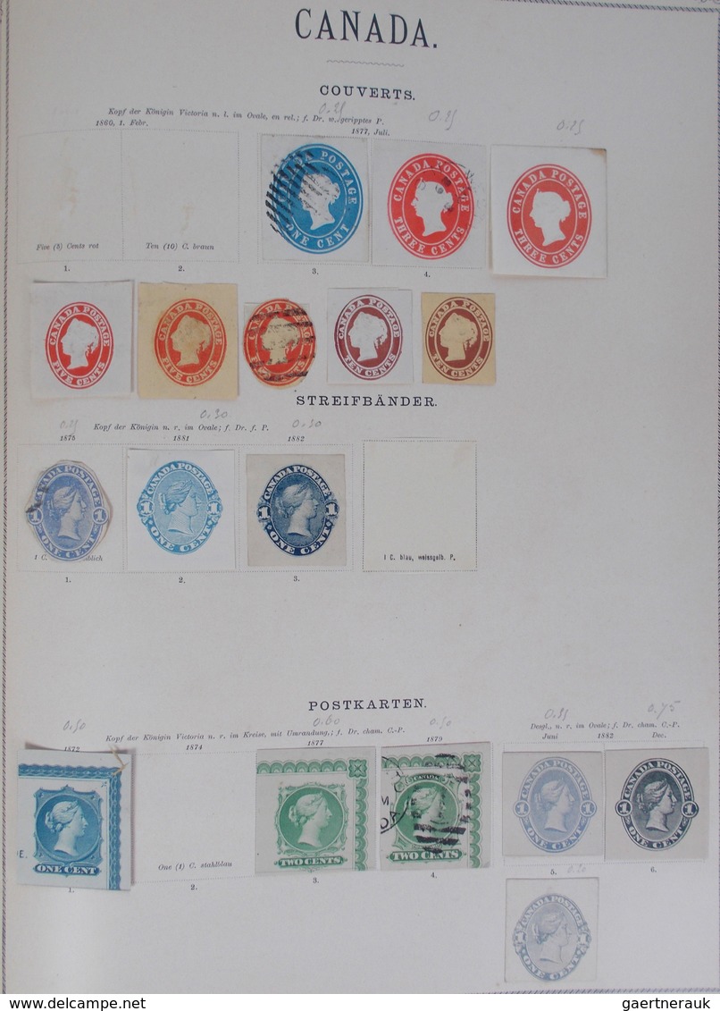24469 Alle Welt: 1840/1890, comprehensive all world collection of postal stationeries and cut squares, hou