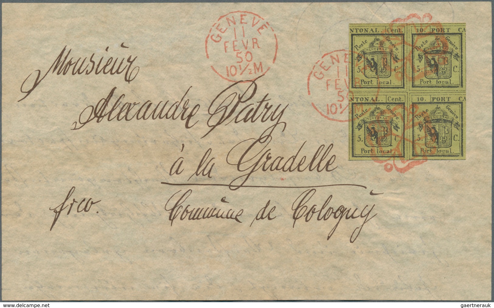 24475 Alle Welt: 1845/1880 (ca.), FORGERIES (stamps And Entire), Collection Of 38 Fronts With Most Spectac - Collections (sans Albums)