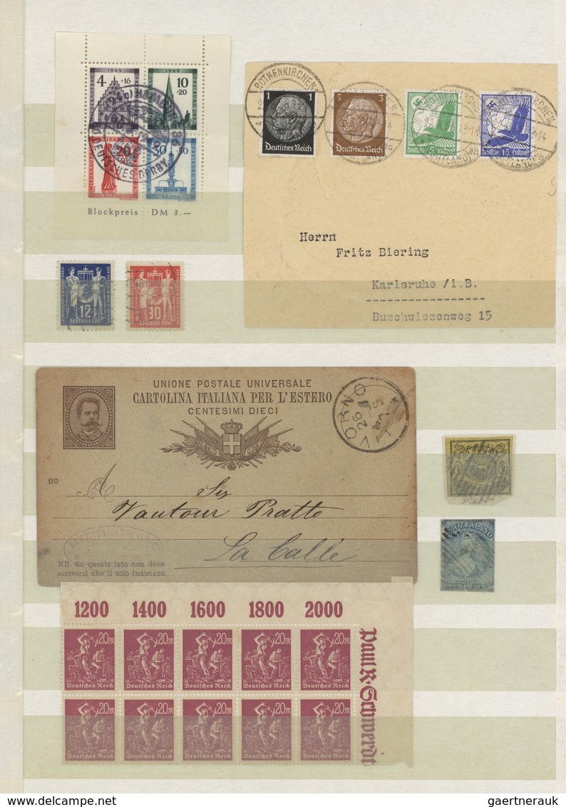 24489 Alle Welt: 1855/1964 (ca.), Mint And Used Assortment On Stockpages, Mainly Germany, Some Covers, Sou - Collections (sans Albums)