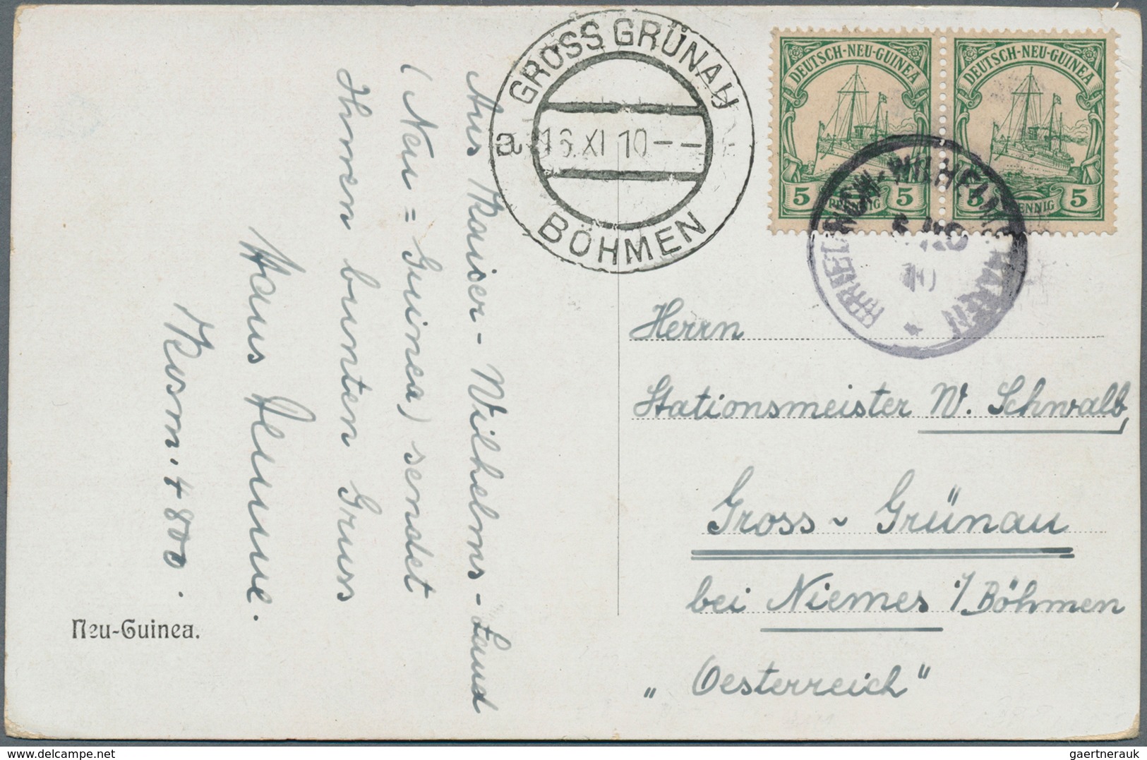 24529 Alle Welt: 1898/53, AK Aus DNG "Friedrich-Wilhelms Hafen" Nach Böhmen 1910, AK "Prinz Heinrichs Meer - Collections (sans Albums)