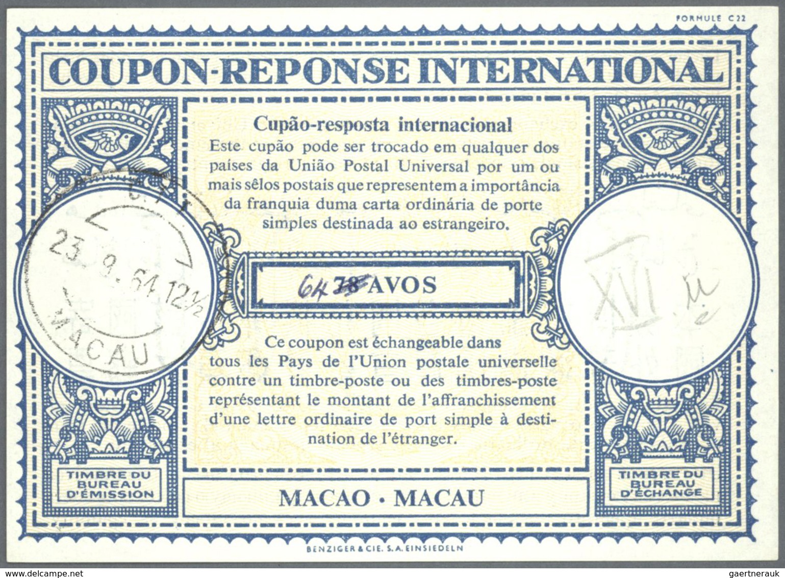 24538 Alle Welt: 1907 onwards - INTERNATIONAL REPLY COUPONS (Internationale Antwortscheine): Specialized a