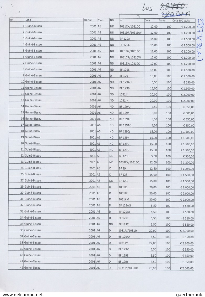 24560 Alle Welt: 1974/2006 (ca.): 694 different sorts of miniture sheets, each in quantities of 100, in pe