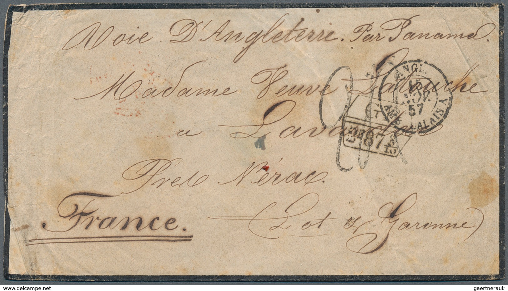 24579 Übersee: 1837/1862, Group Of 10 Entire Letters, Mostly With Destination France, Comprising Mail From - Autres & Non Classés