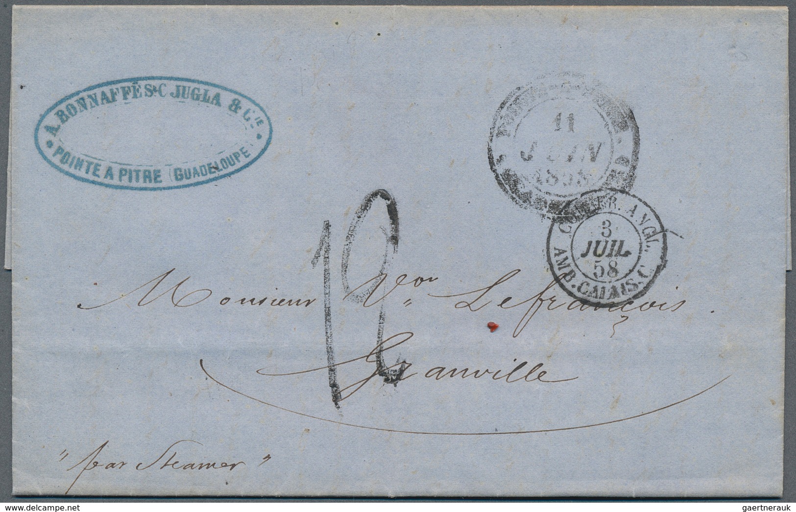 24579 Übersee: 1837/1862, Group Of 10 Entire Letters, Mostly With Destination France, Comprising Mail From - Autres & Non Classés