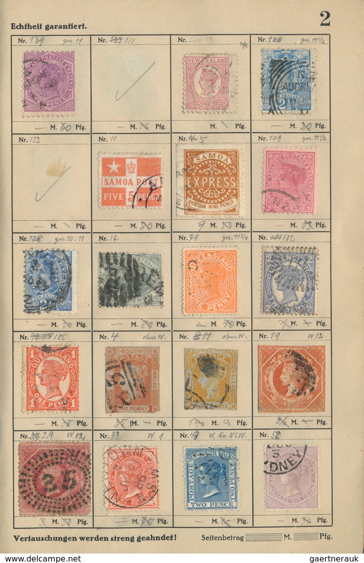 24580 Übersee: 1850/1900 (ca.), Assortment Of Nearly 300 Stamps In An Ancient Approval Book, Comprising A - Autres & Non Classés