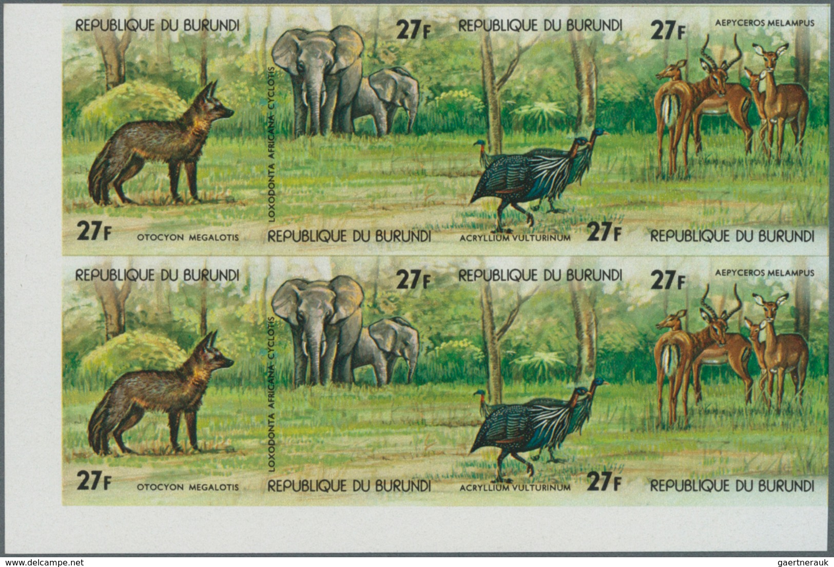 24606 Afrika: 1970/1989 (ca.), accumulation with only IMPERFORATE stamps incl. Rwanda, Burundi, Guinea, Et