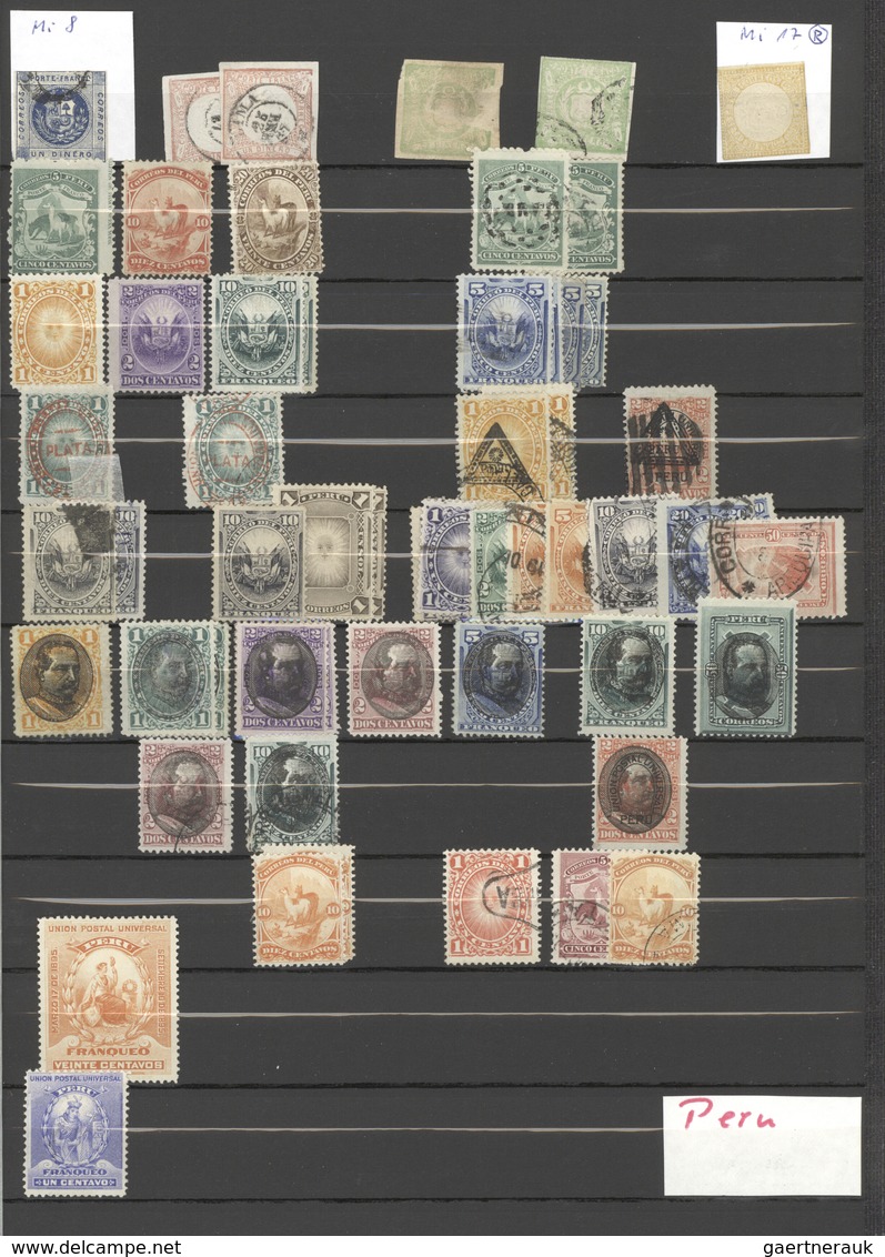 24632 Südamerika: 1850/1970 (ca.), used and mint collection/accumulation on stockpages, main value before
