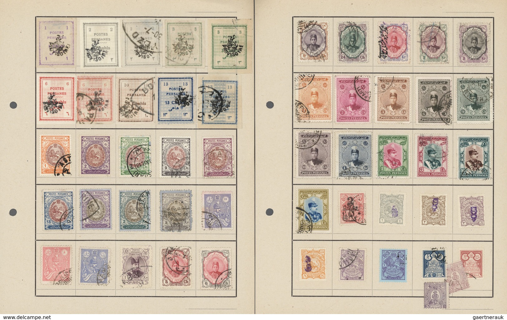 24637 Asien: 1875/1930 (ca.), mint and used on old approval pages and in three envelopes, mainly Persia, I