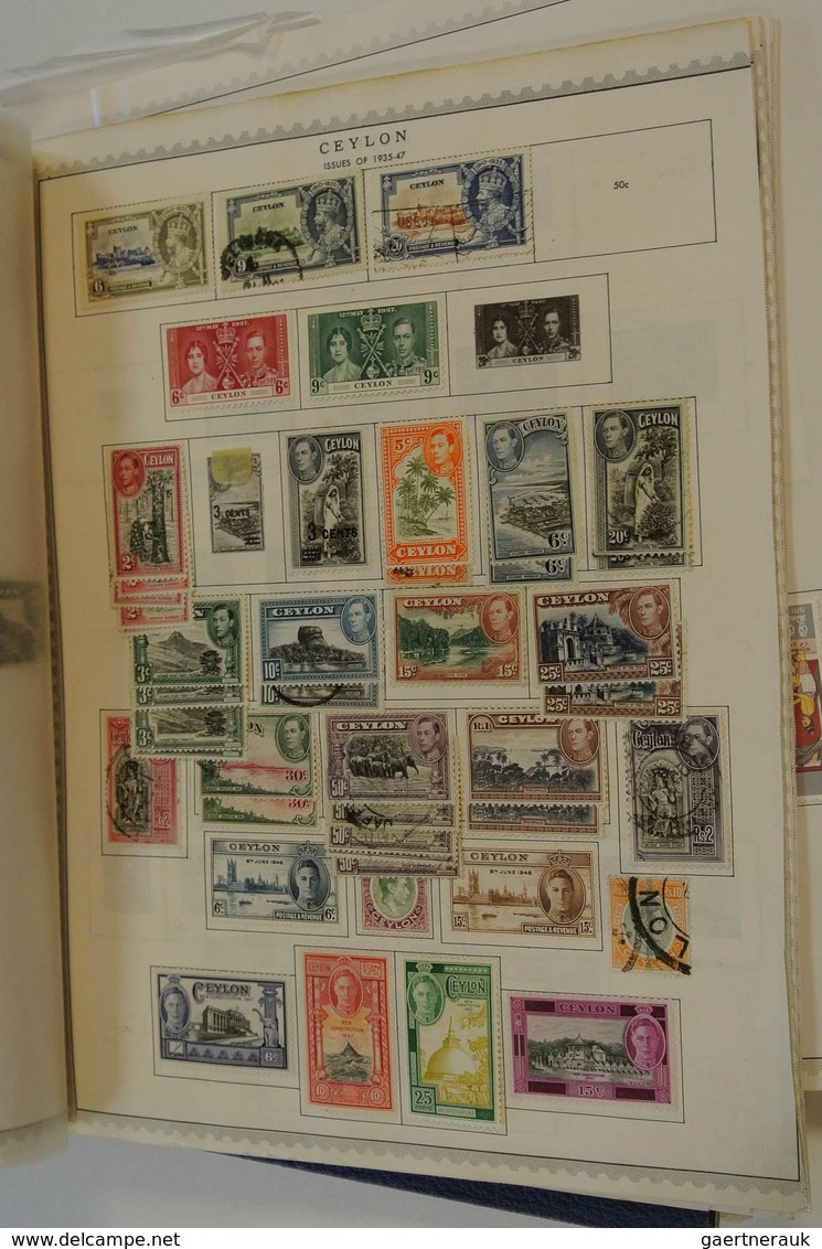24685 Asien: Box with MNH, mint hinged and used material of British Asia. Mostly stamps of Ceylon and Paki