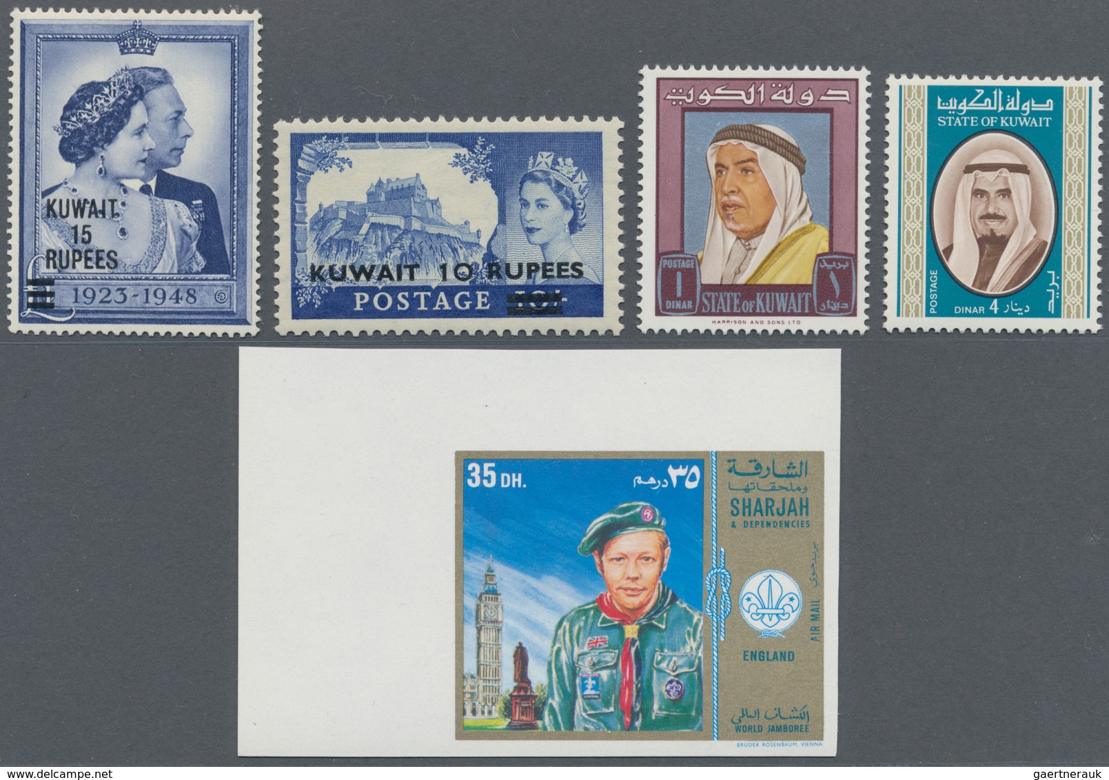 24697 Naher Osten: 1937/1970 (ca.), Duplicates From Bahrain, Kuwait, Aden, Sharjah And Umm-al-Qiwain In Fi - Autres & Non Classés