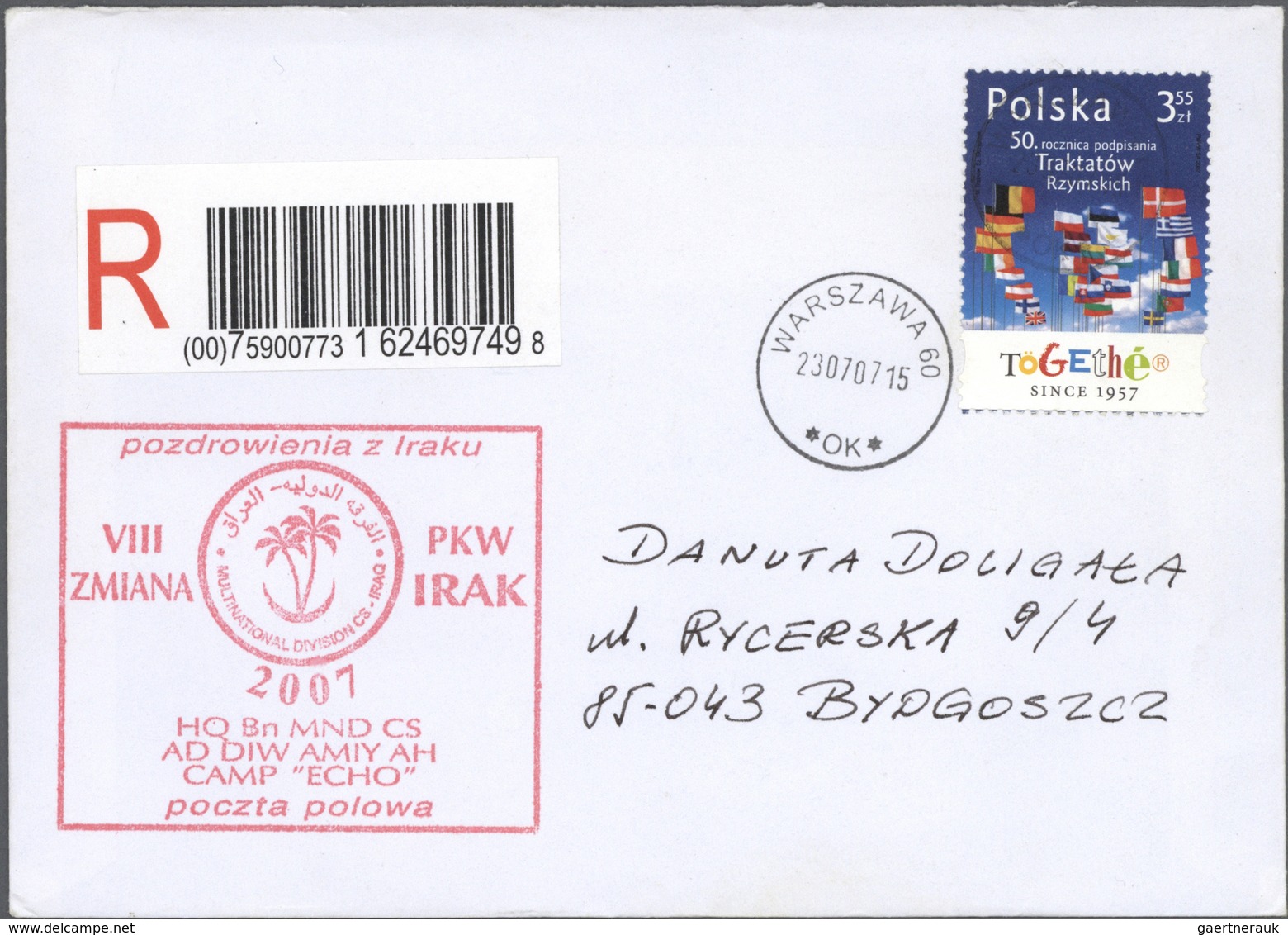 24709 Naher Osten: 1980/2007 (ca.), Polish Field Post Near/Middle East, Collection Of Apprx. 75 Field Post - Autres & Non Classés