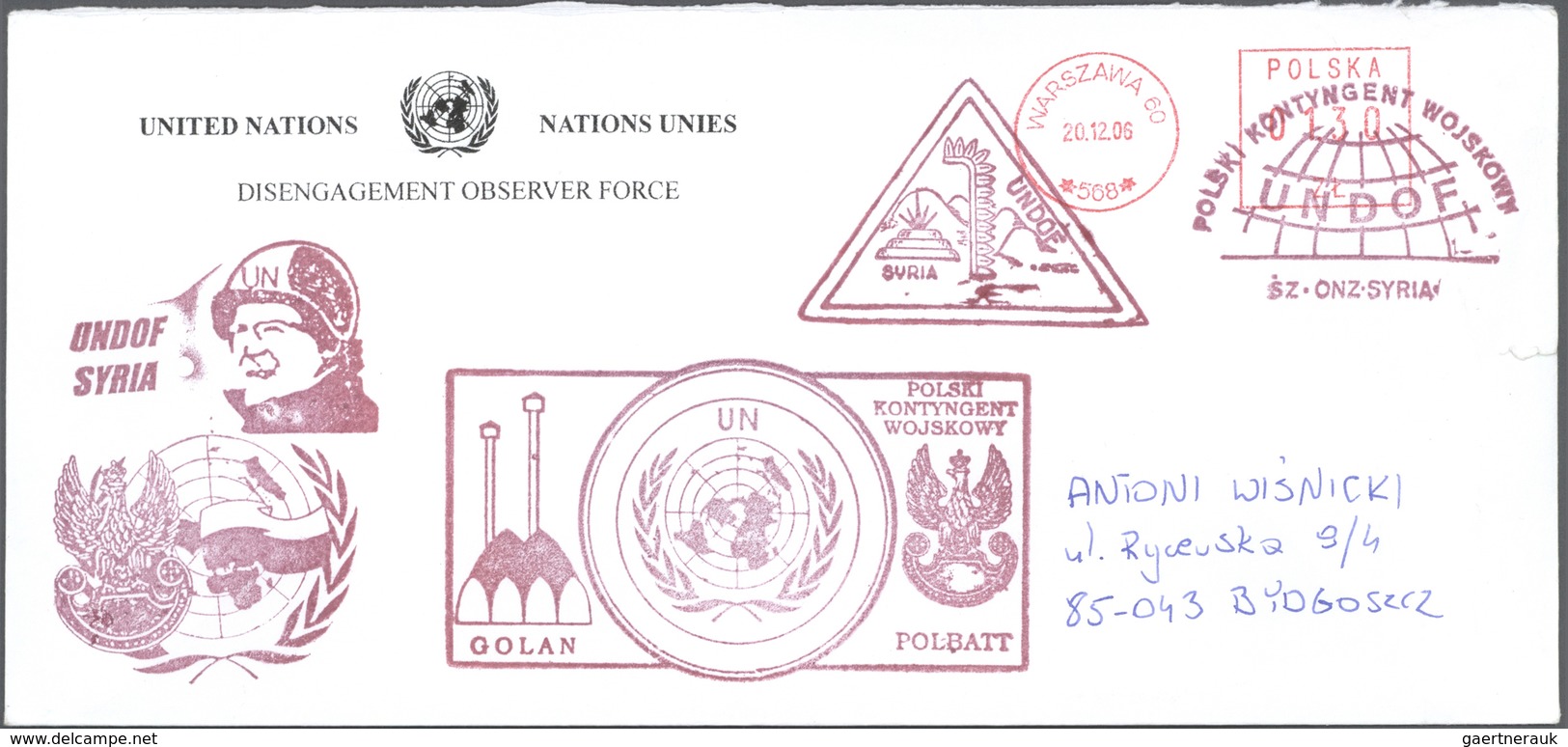 24709 Naher Osten: 1980/2007 (ca.), Polish Field Post Near/Middle East, Collection Of Apprx. 75 Field Post - Autres & Non Classés