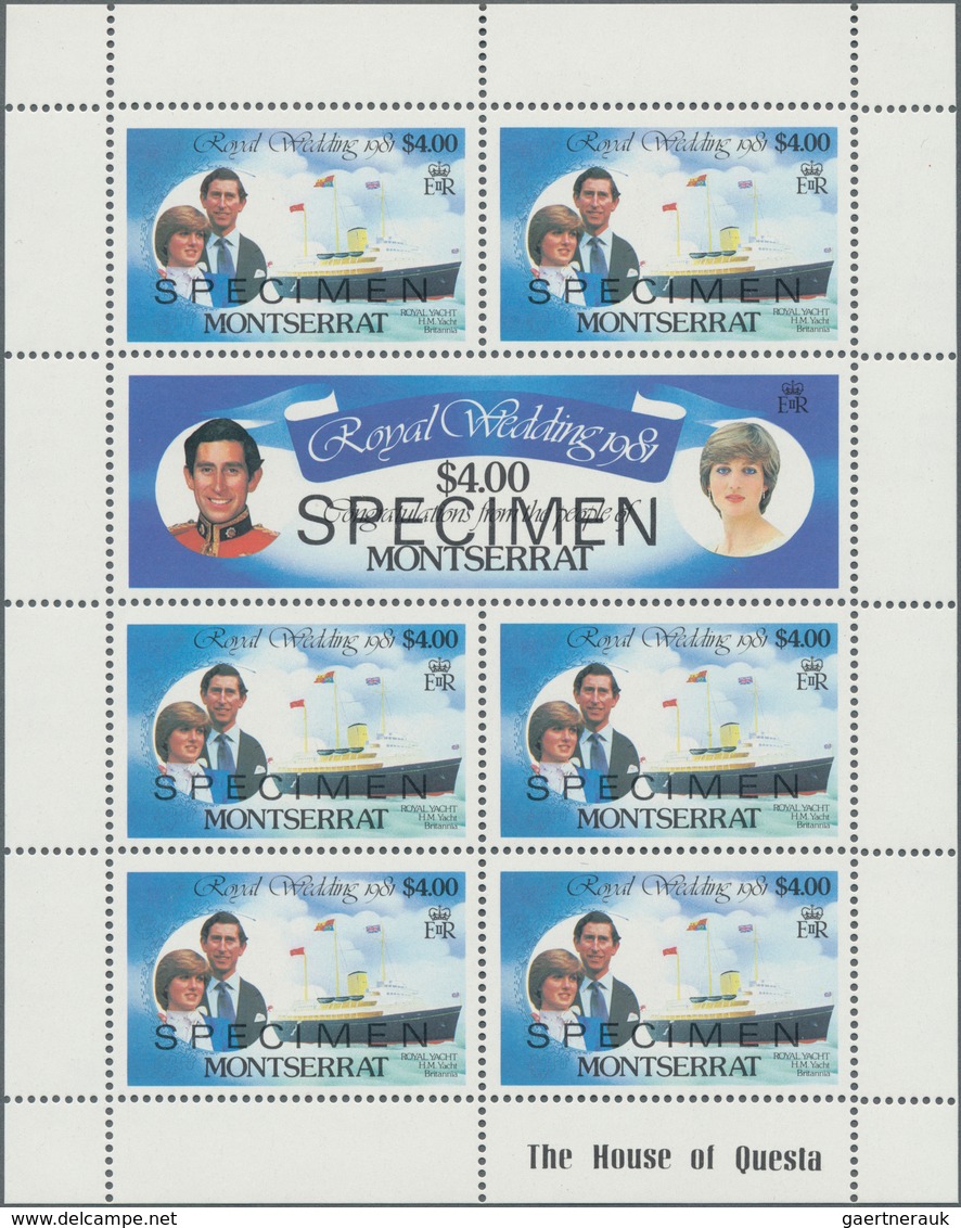 24732 Britische Kolonien: 1981/1986, Accumulation Of The 1981 ROYAL WEDDING (Diana And Charles) Sheetlets - Altri & Non Classificati