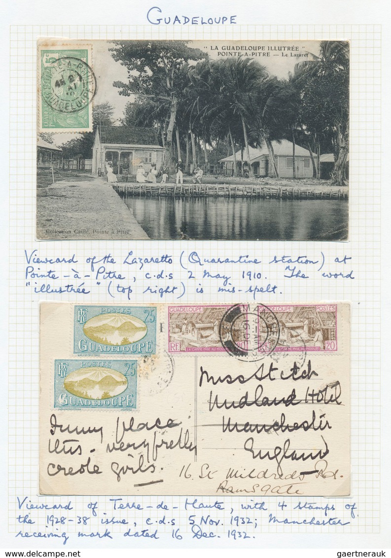 24744 Französische Kolonien: 1838/1968, GUADELOUPE, FRENCH GUYANA: Nice Collection Of Letters And Statione - Autres & Non Classés