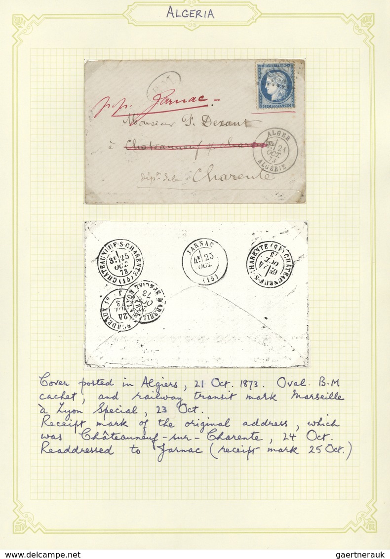 24745 Französische Kolonien: 1855/ca. 1920, 32 Franked Letters, Stationery Cards And Some Picture Postcard - Other & Unclassified