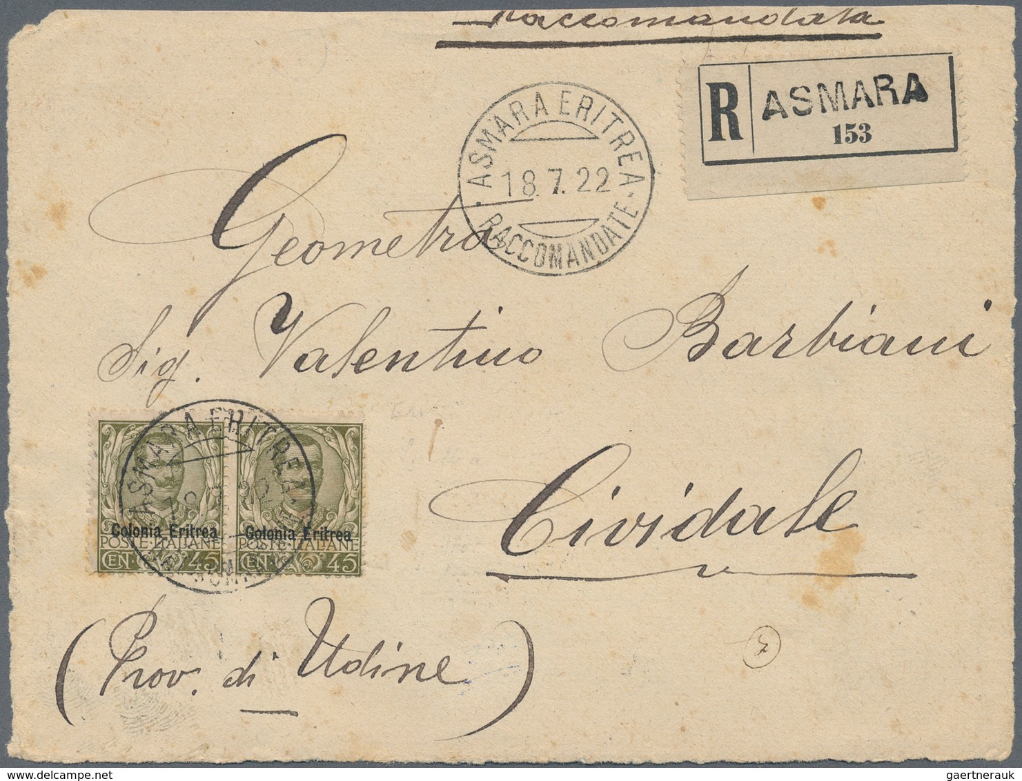 24764 Italienische Kolonien: 1858/1955, Lot With 14 Covers, Cover-fronts And Pieces Italian Colonies And I - Emissions Générales