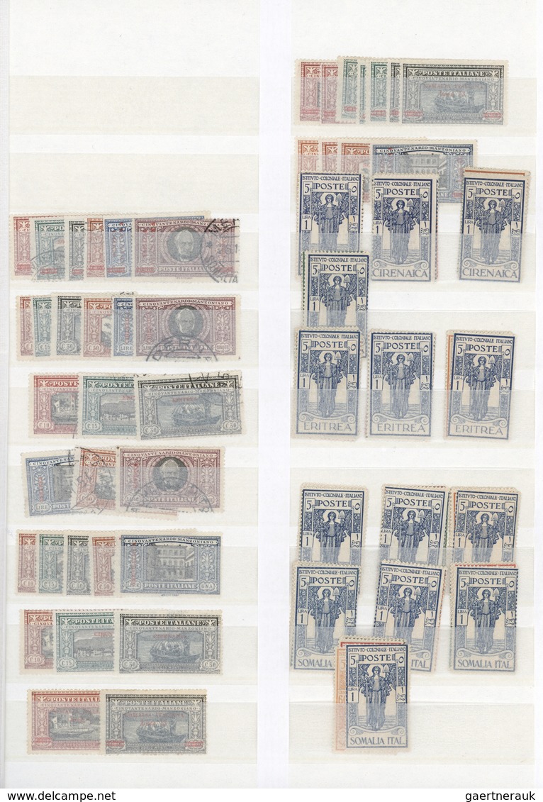 24765 Italienische Kolonien: 1893/1935, tremendous stock in a thick album with plenty of material, ALMOST